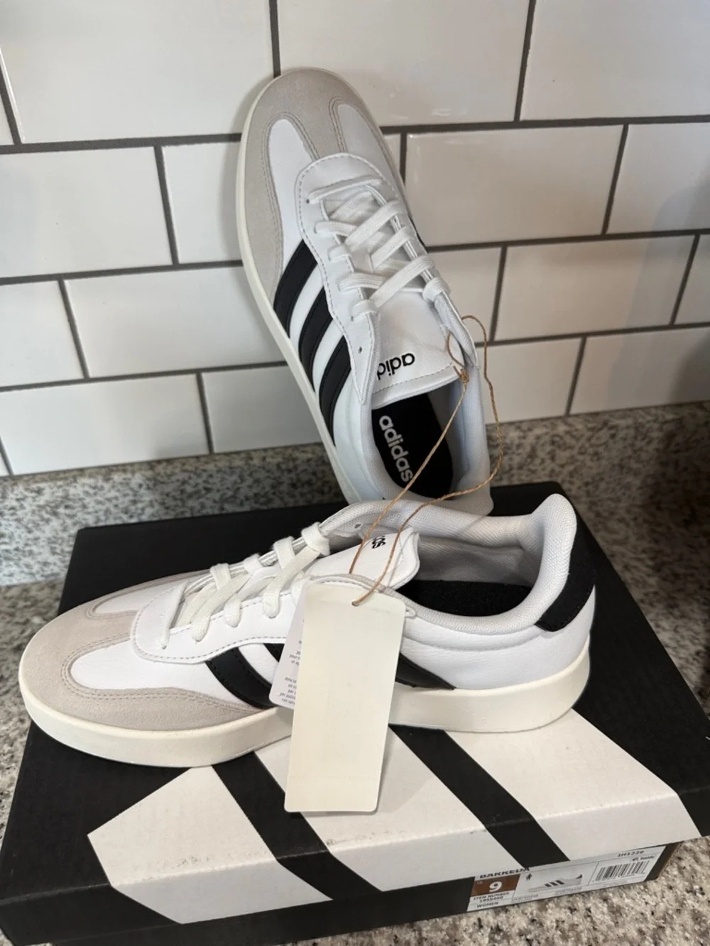 ADIDAS White Sneakers with Black Stripes - Picture 2 of 5